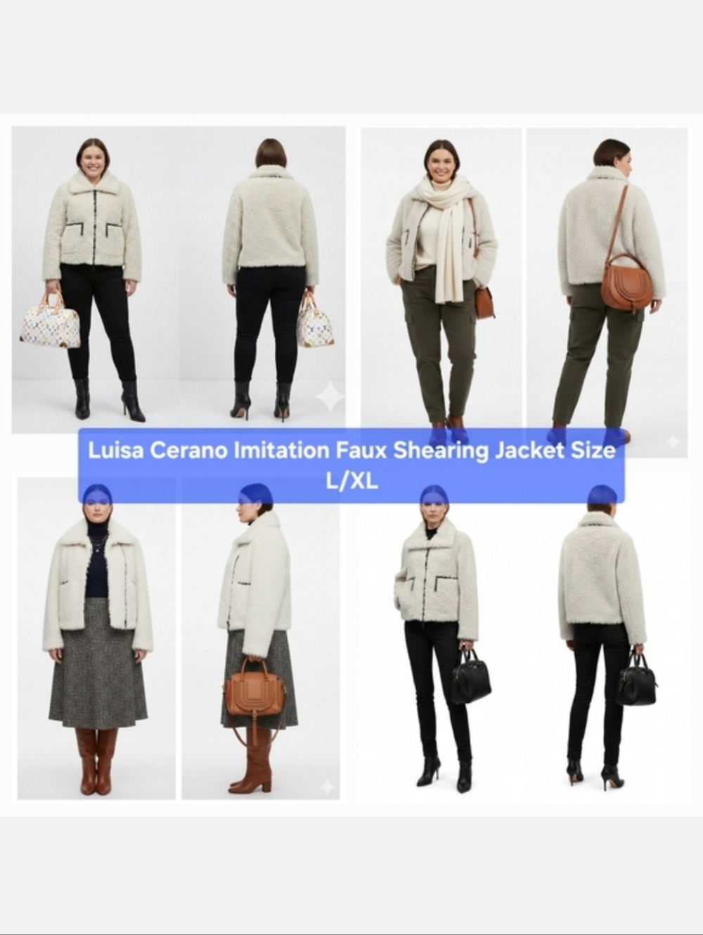 Luisa Cerano Imitation Faux Shearing Jacket Size L/XL